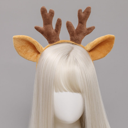 Deer Ears And Antlers Hairband Christmas Headwear Cosplay Accessory