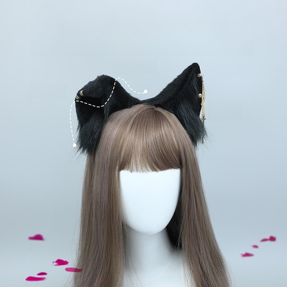 Lolita Style Lovely Plush Accessory Bast Cat Cosplay Ears Tail Suit