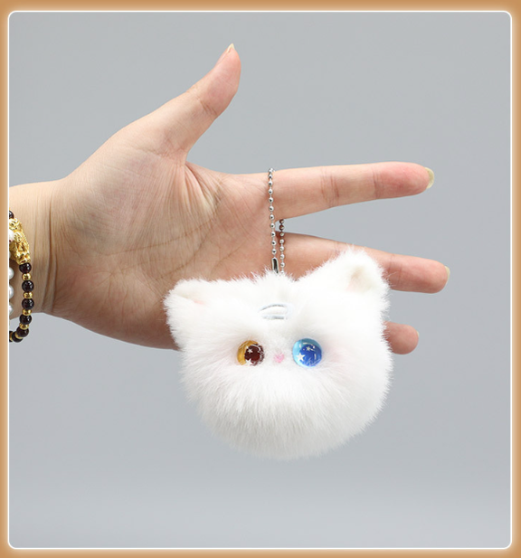 Handmade Lovely Soft Cat Ball Bag Pendant Key-chain Soft Accessories