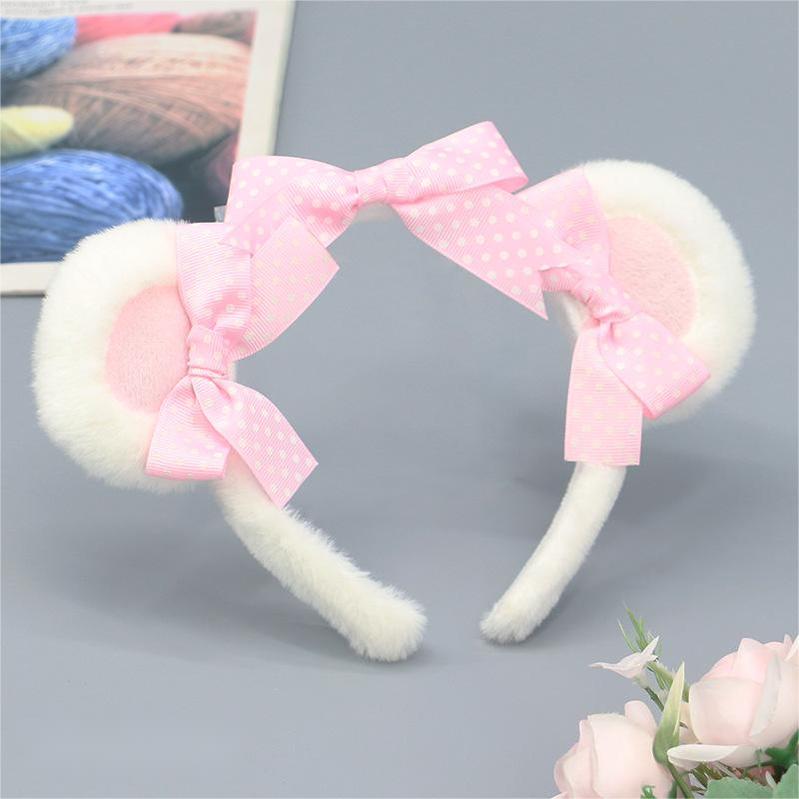 Lovely Polka Dot Bows Kigurumi Accessories  Bear Ears Hairband Multicolors 20618:285166