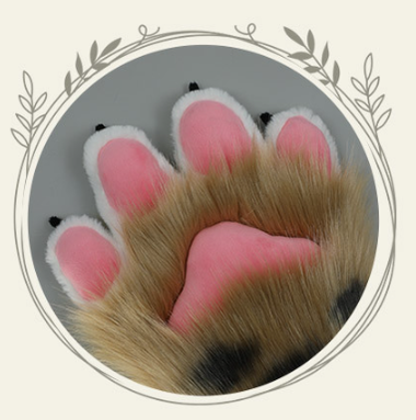 Handcrafted Plush Tiger Paw Gloves for Cosplay and Animal Accessory