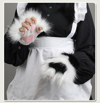 Artificial Fingertip Kawaii Plush Cat Paw Cosplay Gloves