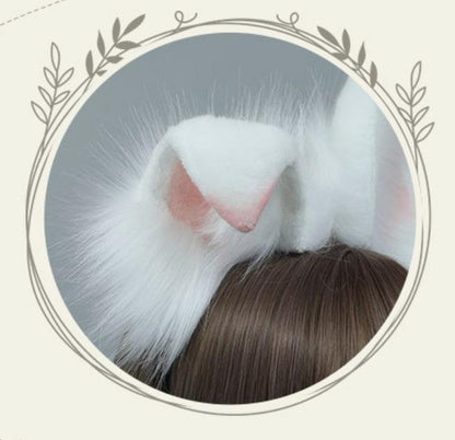 Furry Accessories Ears Hairband White Fox Kigurumi Accessories