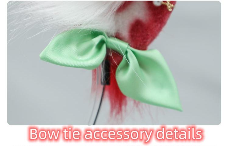 Handmade Strawberry Pearl Chain Animal Ears Hairband Beast Tail Set