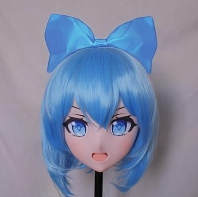 Blue Short Length Wig Anime Face Cosplay Kigurumi Mask (3) 19096:276590