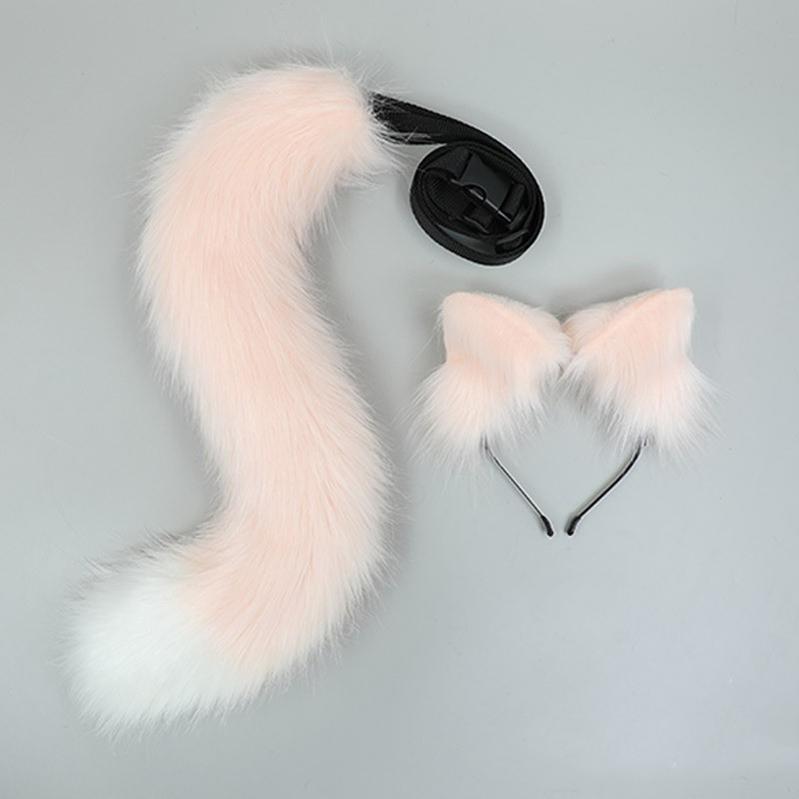 Realistic Plush Furry Hairband Animal Ears Tail Set