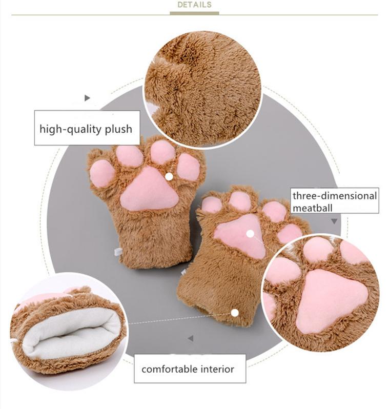 Japanese Style Cute Plush Cat Performance Paw Set Multicolors