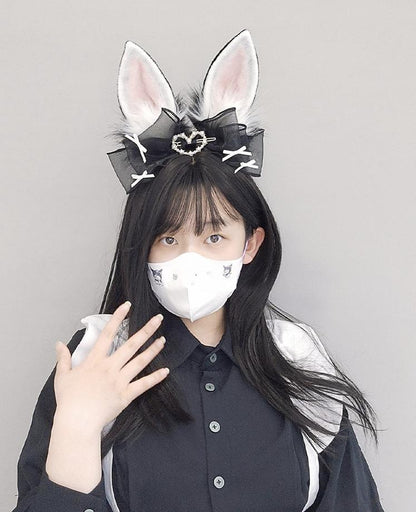 Rabbit Plush Ears Hair Lace Cosplay Accessories 20594:284886