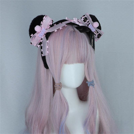 Multicolors Plush Bear Ears Hairband Cosplay Accessories 20286:280694