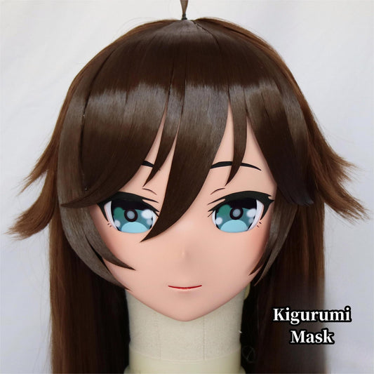 Brown Long Wig Female Full Kigurumi Mask (3) 19120:290248 (3) 19120:290248