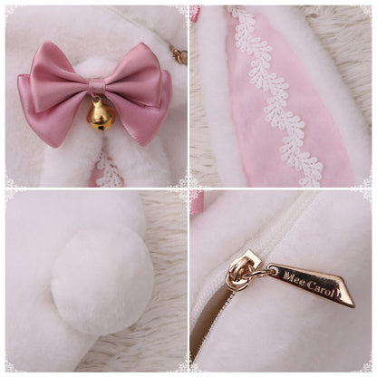 Furry Rice Cake Rabbit Sling Bag - Cute Animal Accessory 20640:285476