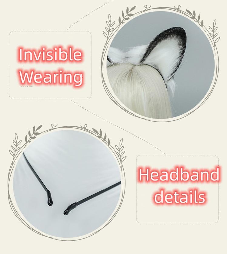 Handmade Simulation of First Snow Leopard Ear Headband