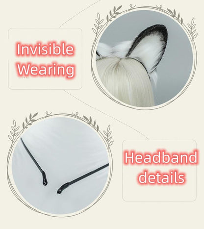 Handmade Simulation of First Snow Leopard Ear Headband