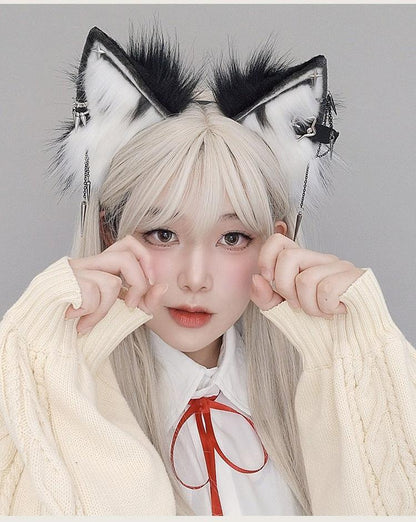 Plush Cute Simulation Metal Punk Cosplay Headwear Cat Ear Headband