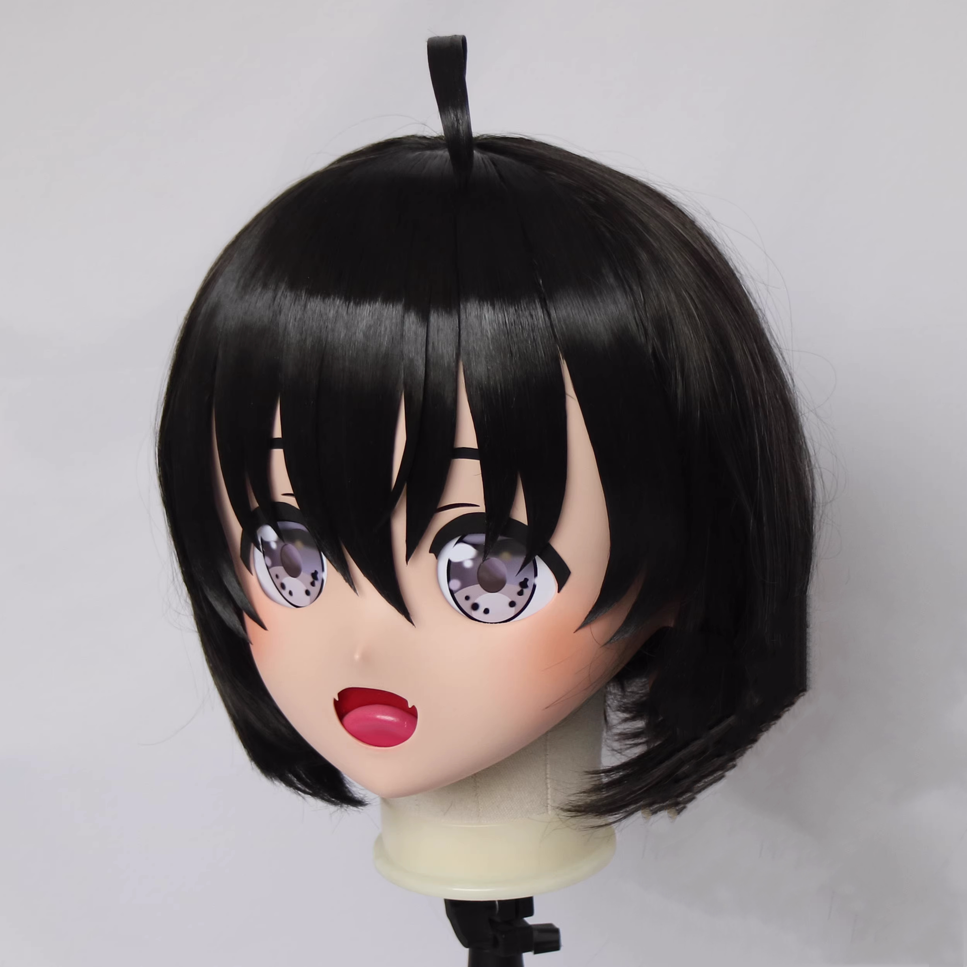 Black Short Wig Mepru Cosplay Anime Face Kigurumi Mask 19132:276868