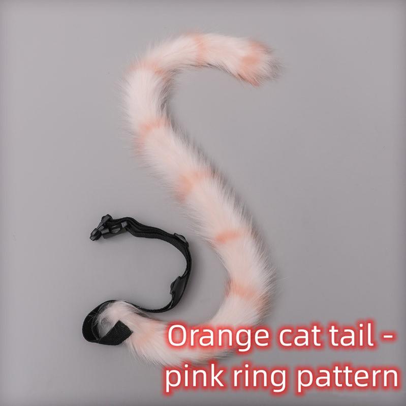 Realistic Animal Tail Fashionable Plush and Adorable Orange Cat Tail