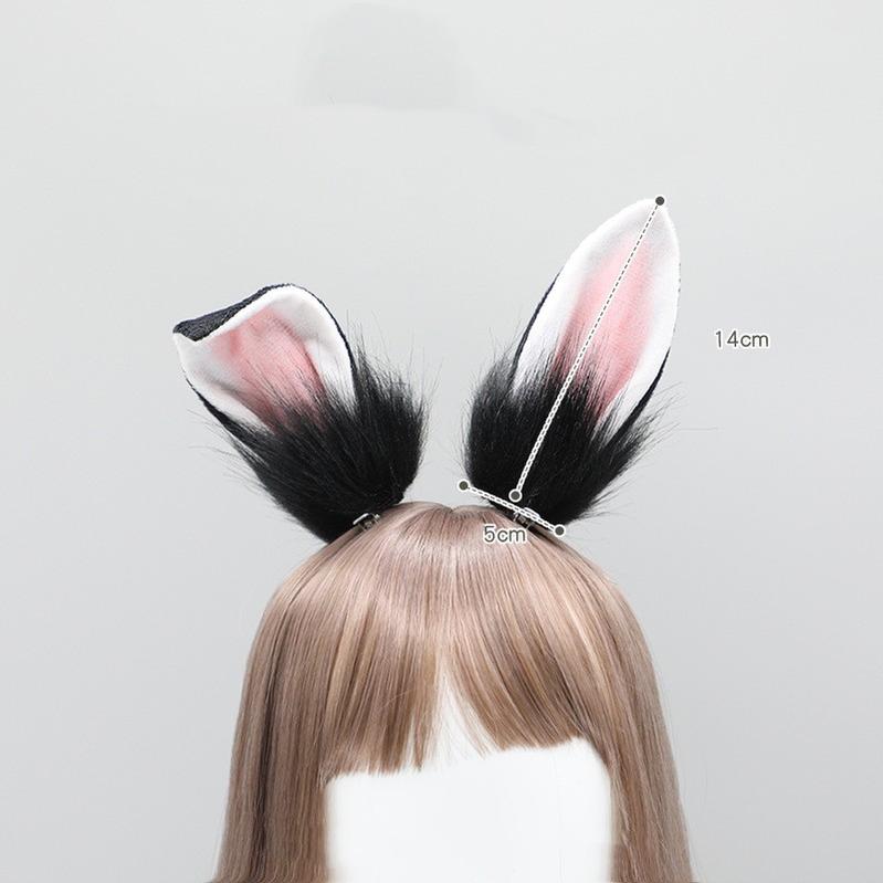 Tsukino Usagi Realistic Furry Rabbit Ears Plush Hair Clips