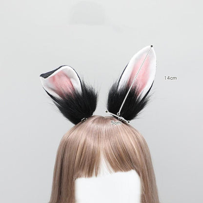 Tsukino Usagi Realistic Furry Rabbit Ears Plush Hair Clips