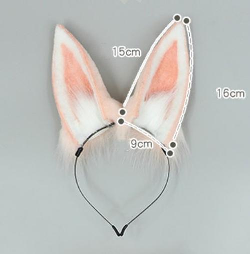 Handmade Furry Lolita Rabbit Ears Headband - Cute JK Style Accessory