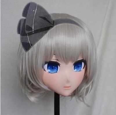 Customize Grey Short Wig Anime Face Kigurumi Mask 19100:276636