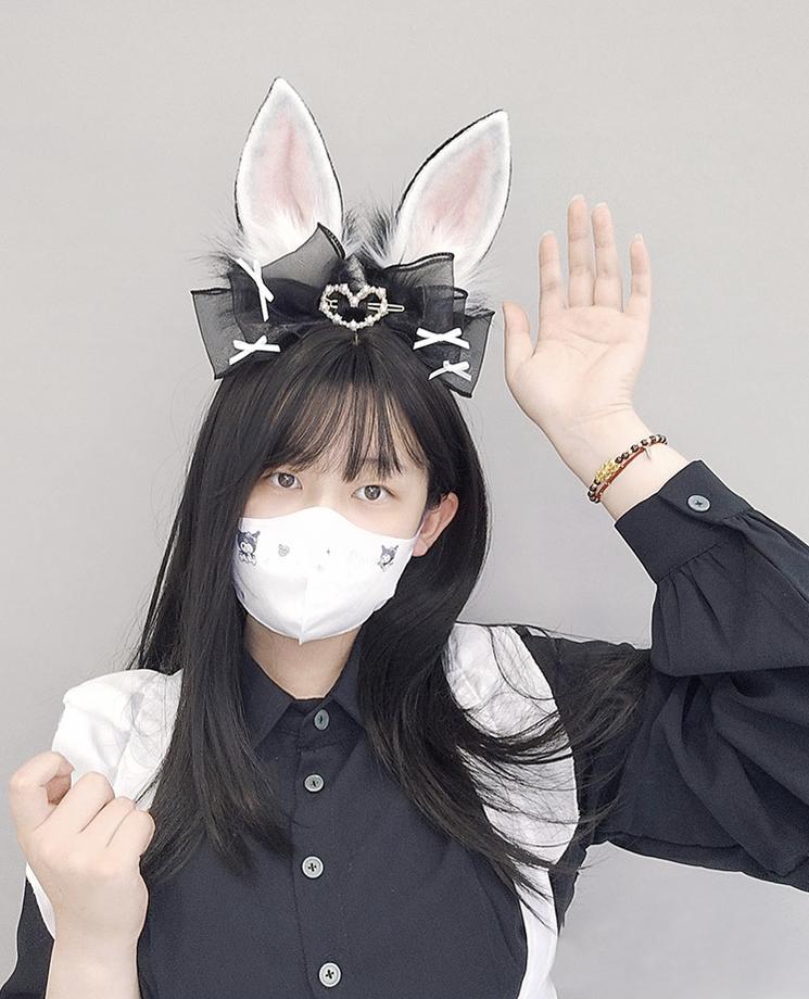 Rabbit Plush Ears Hair Lace Cosplay Accessories 20594:284884