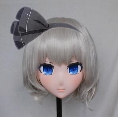 Customize Grey Short Wig Anime Face Kigurumi Mask (3) 19100:276638