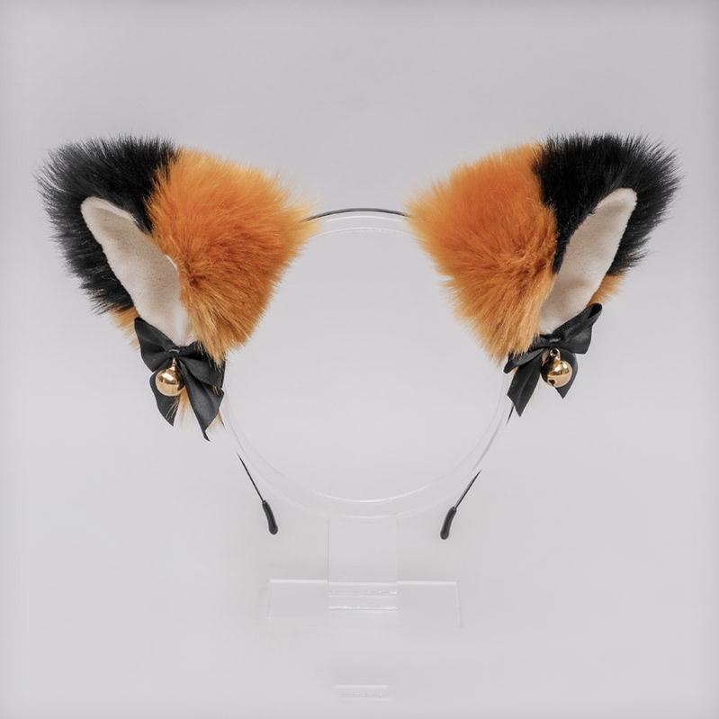 Soft Plush Cat Ear Bell Bow Cosplay Headdress