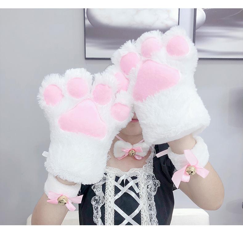 Lovely Plush Cat Paw Gloves Kigurumi Accessories Multicolors