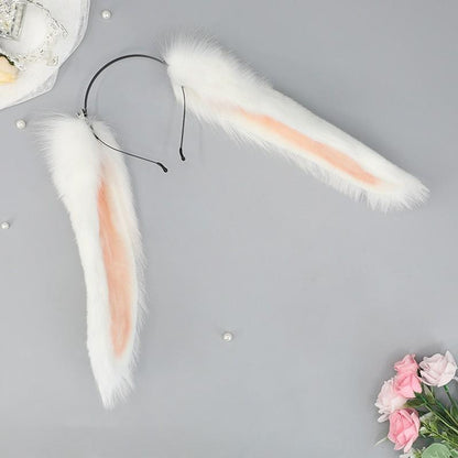 Handmade Realistic Lop Rabbits Plush Animal Ears Hairband 20614:285112