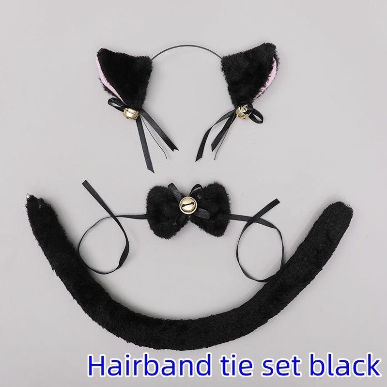 Cat Ear Headband Accessory and Cat Tail Plush Set