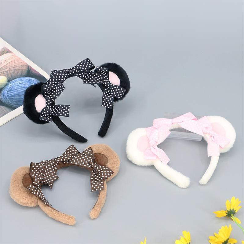 Lovely Polka Dot Bows Kigurumi Accessories  Bear Ears Hairband Multicolors 20618:285164