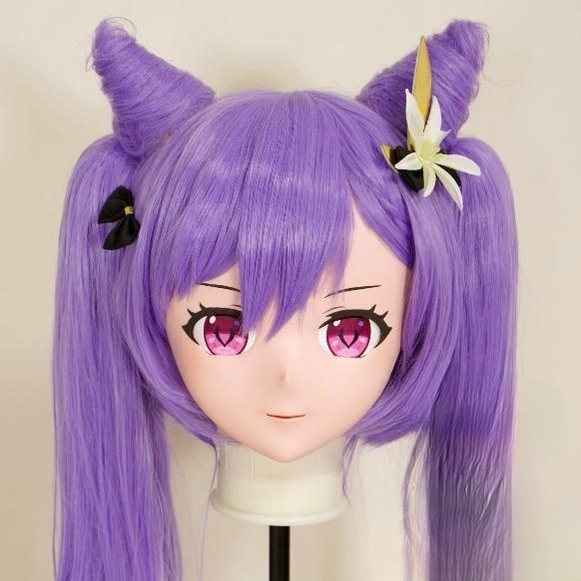 Female Purple Long Wig Keqin Head Mask (3) 19160:274080