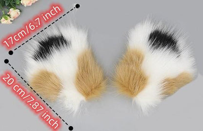 Artificial Fingertip Kawaii Plush Cat Paw Cosplay Gloves