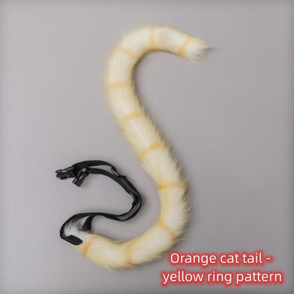 Realistic Animal Tail Fashionable Plush and Adorable Orange Cat Tail