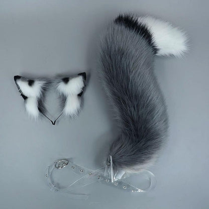 Realistic Furry Fox Ears Tail Sexy Cute Plush Accessory Set