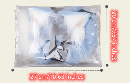 Handcrafted Japanese Cosplay Beast Ears Rem Cat Ear Headband and Tail