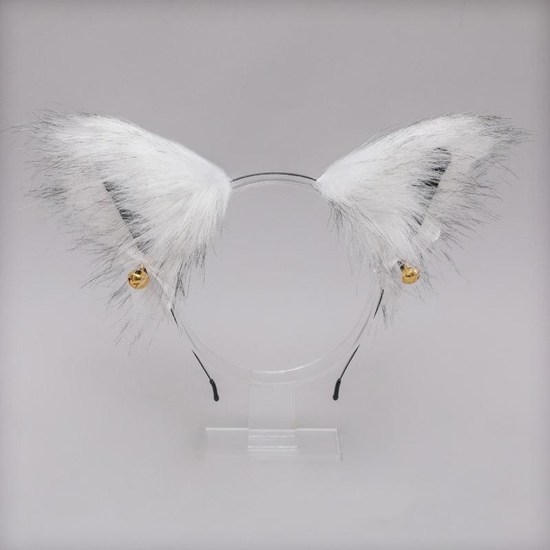 Soft Plush Cat Ear Bell Bow Cosplay Headdress