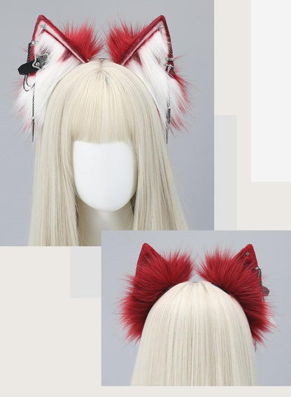 Plush Cute Simulation Metal Punk Cosplay Headwear Cat Ear Headband