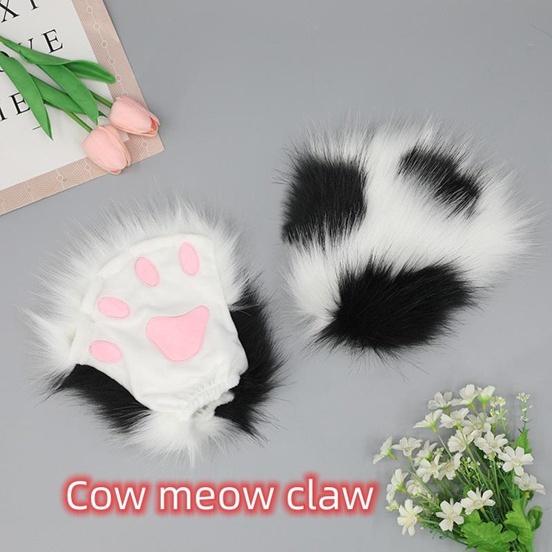 Artificial Fingertip Kawaii Plush Cat Paw Cosplay Gloves