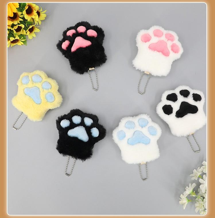 Imitation Lovely Plush Cat Claw Keychain Furry Accessory