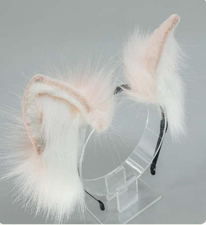 Handmade Simulation Cat Ears Plush Cat Tail Set