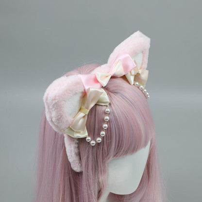 Pearl Cat Ears Haidband Fashion Animal Ears Headdress