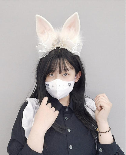 Rabbit Plush Ears Hair Lace Cosplay Accessories 20594:284882