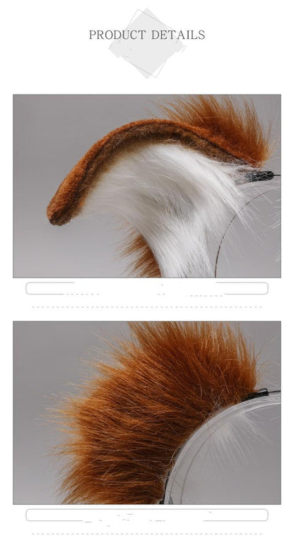 Hand-made Plush Animal Dog Ear Headdress Soft Accessories