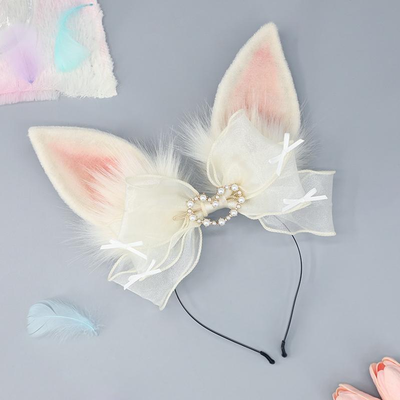 Rabbit Plush Ears Hair Lace Cosplay Accessories 20594:284866