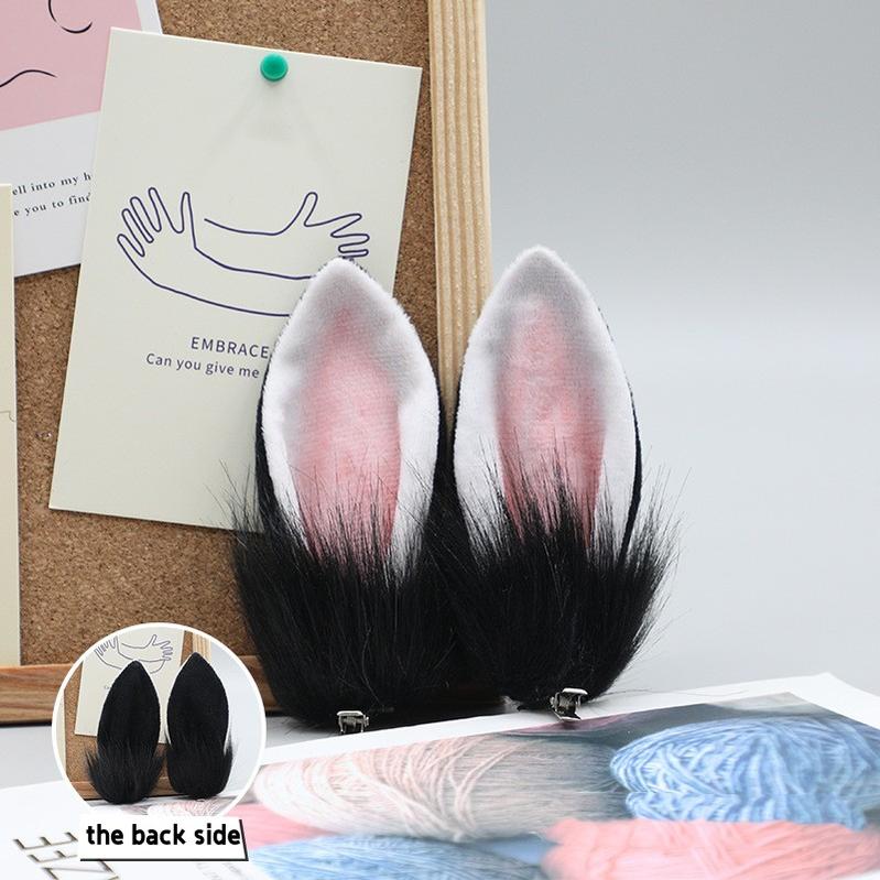 Tsukino Usagi Realistic Furry Rabbit Ears Plush Hair Clips