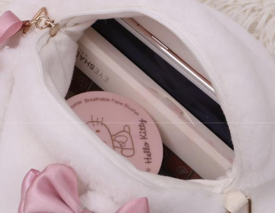 Furry Rice Cake Rabbit Sling Bag - Cute Animal Accessory 20640:285502