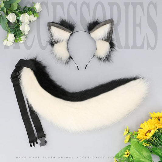 Plush Dog Ears And Tail Suit Cosplay Accessory