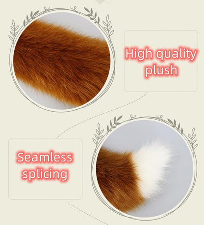 Cute Beast Ear Hairband and Wolf Tail Set