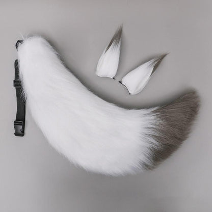 Handcrafted Plush Fox and Wolf Ear Hairclips with Tails in 17 Colors